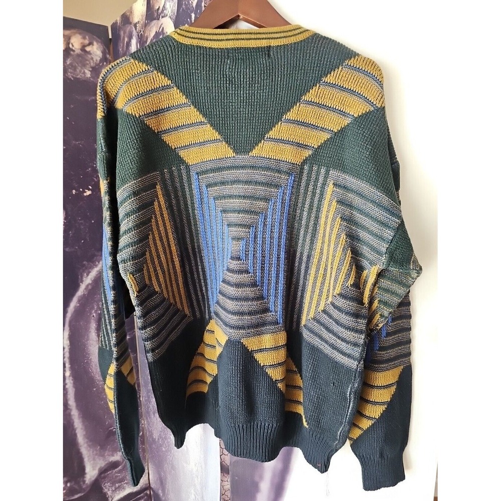 Vintage 80's UNION PIER SPORTSWEAR Men's Multicolor Crew Neck Pullover Size L - Picture 5 of 7